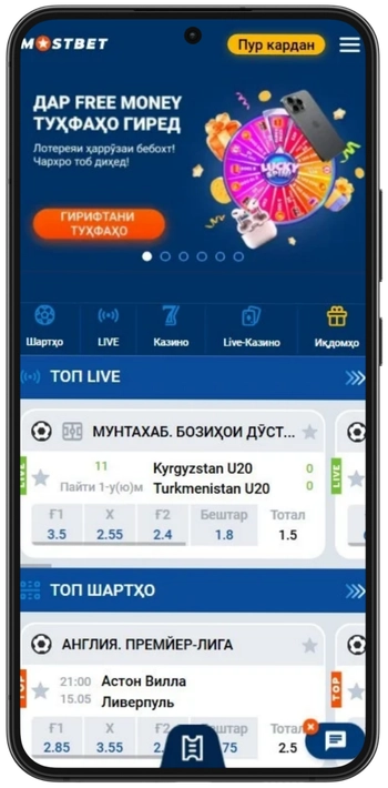 Гузаштан ба сайти расмии Mostbet Casino