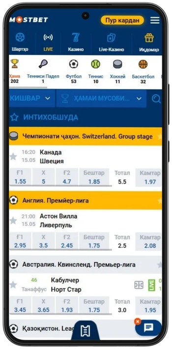 Бахши шартгузорӣ дар казинои Mostbet